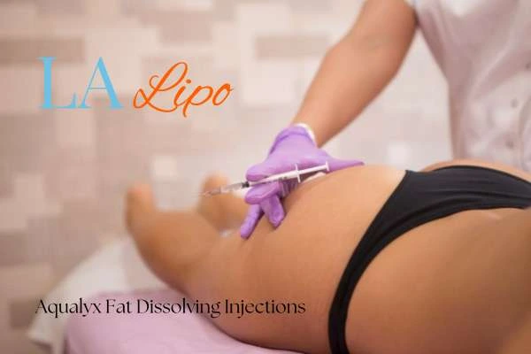 Woman having fat dissolving injections Gloucester on thighs