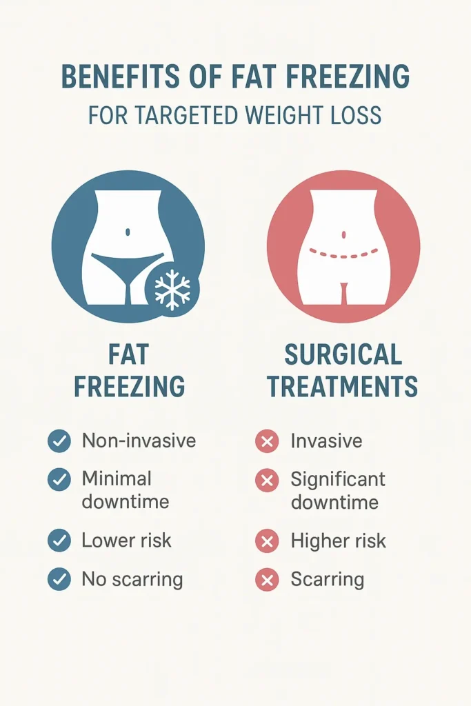 graphic showing the benefits of fat freezing Gloucester