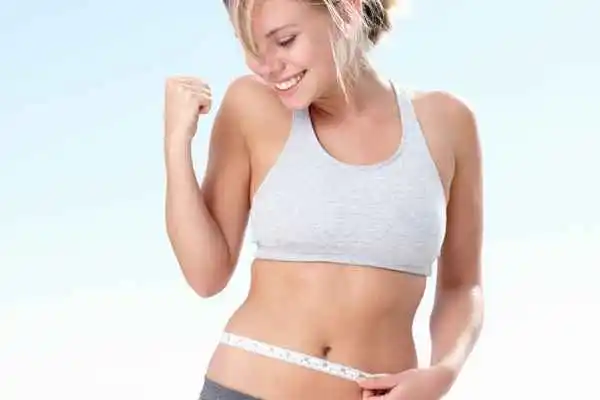 woman happy after fat reduction treatment Gloucester