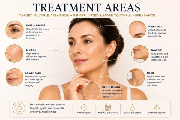 Areas of treatment for the ultimate lift tighten treatment Gloucester