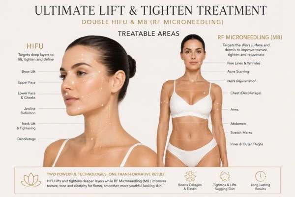 Areas of the body that can be treated - ultimate skin tighten treatment Gloucester